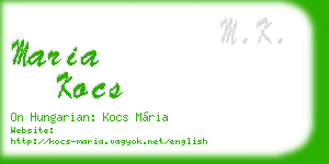maria kocs business card