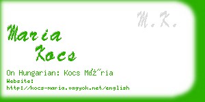 maria kocs business card